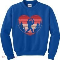 Funny Cute Valentines Day Bigfoot Sasquatch Heart Kids Sweatshirt thumb 0
