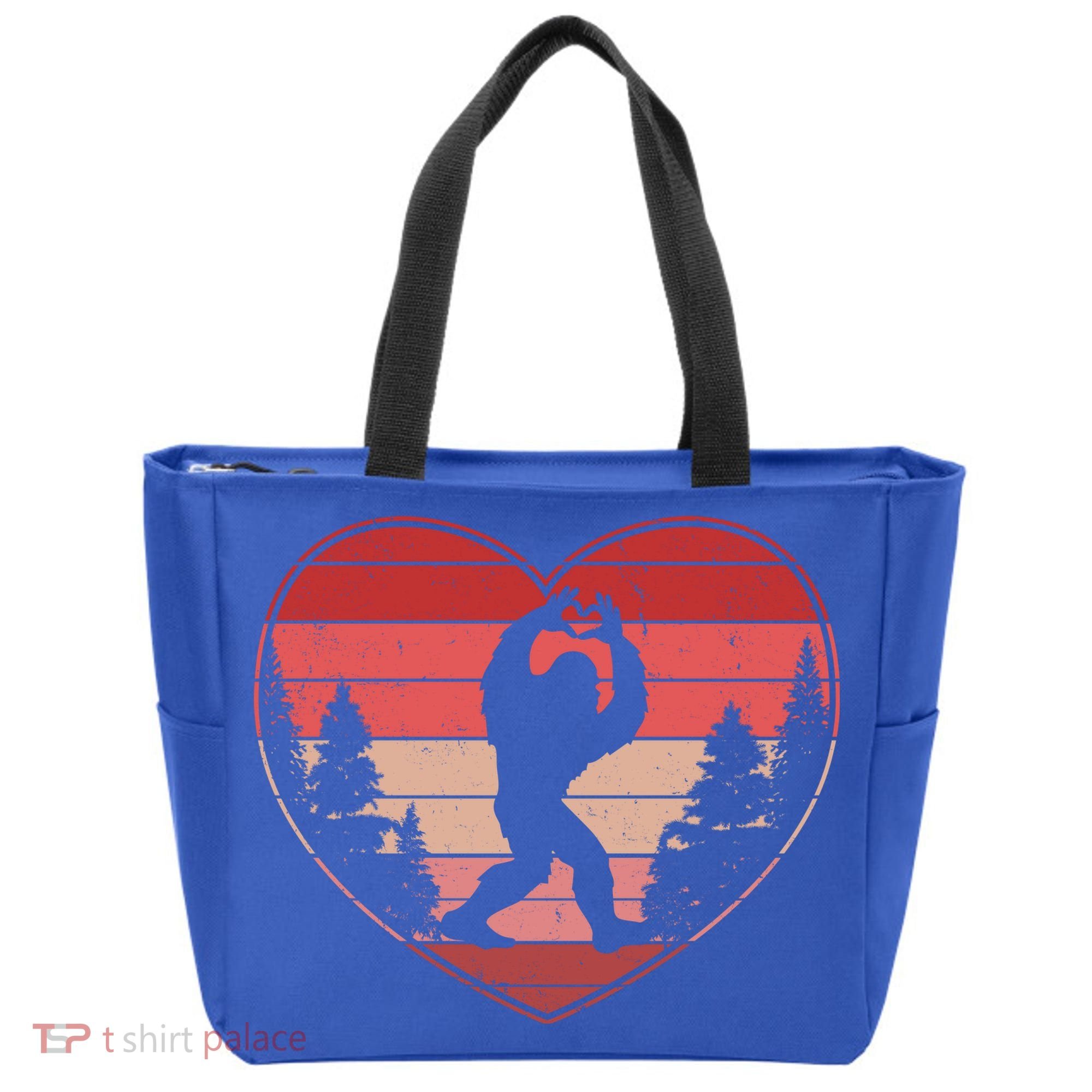 Funny Cute Valentines Day Bigfoot Sasquatch Heart Tote Bag