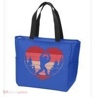 Funny Cute Valentines Day Bigfoot Sasquatch Heart Tote Bag thumb 3