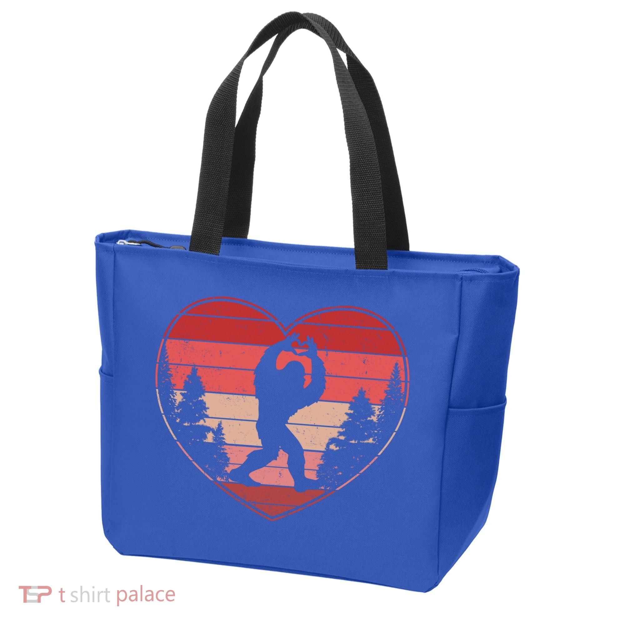 Funny Cute Valentines Day Bigfoot Sasquatch Heart Tote Bag