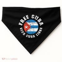 Free Cuba Viva Cuba Libre ProFreedom Movement Gift USA-Made Doggie Bandana thumb 0