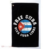 Free Cuba Viva Cuba Libre ProFreedom Movement Gift Golf Towel thumb 0