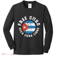 Free Cuba Viva Cuba Libre ProFreedom Movement Gift Kids Long Sleeve Shirt thumb 0