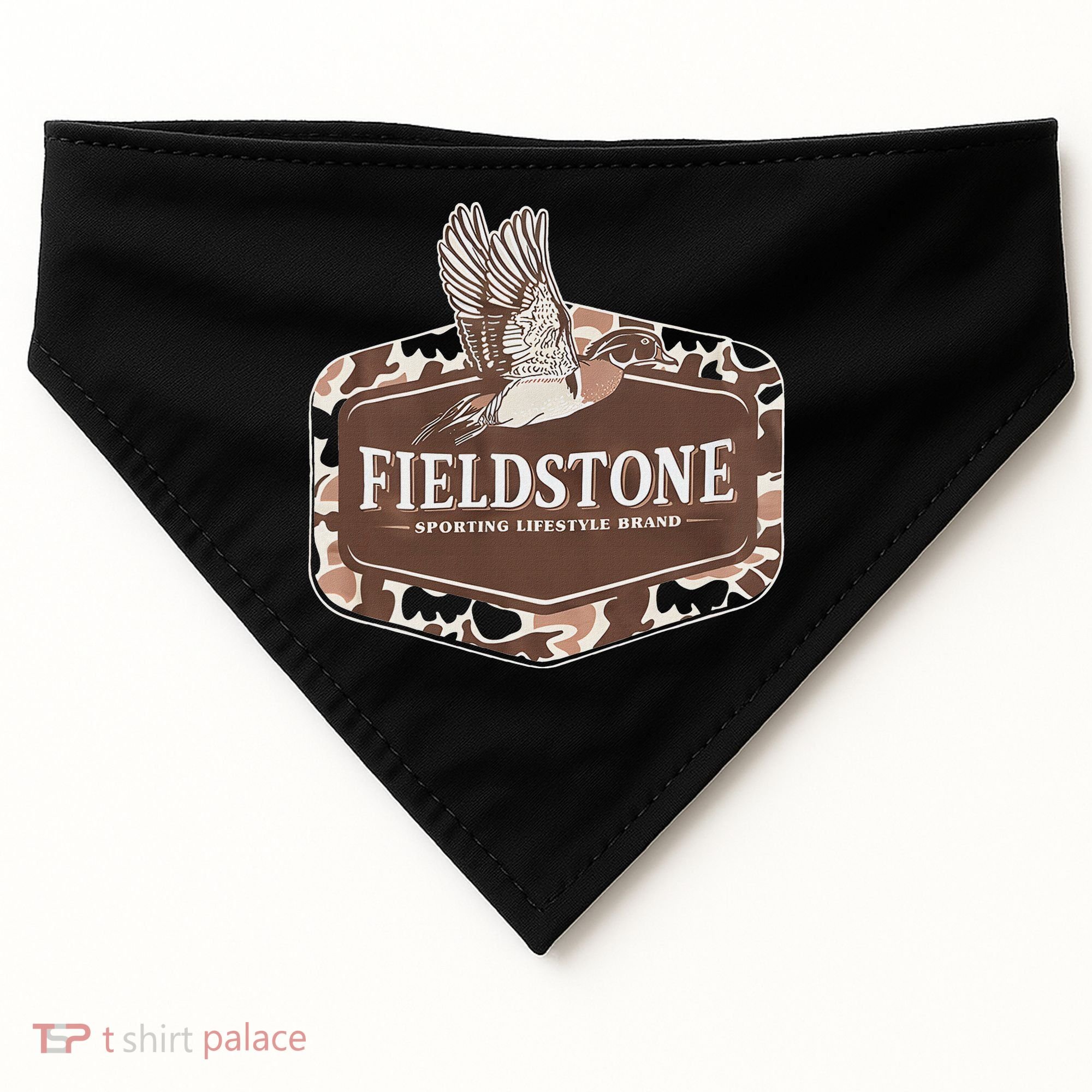 Fieldstone Camo Wood Duck USA-Made Doggie Bandana