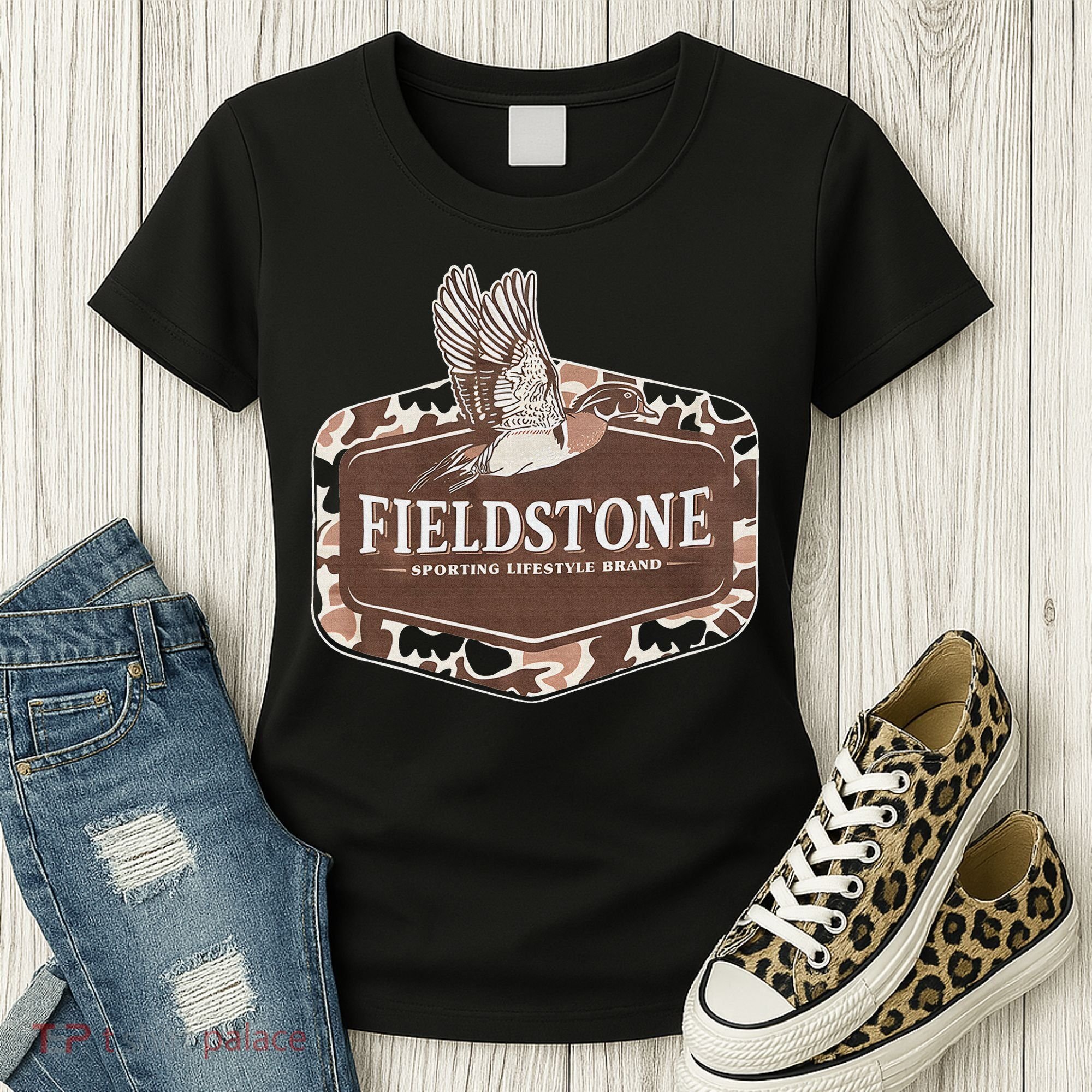 Fieldstone Camo Wood Duck Women's T-Shirt