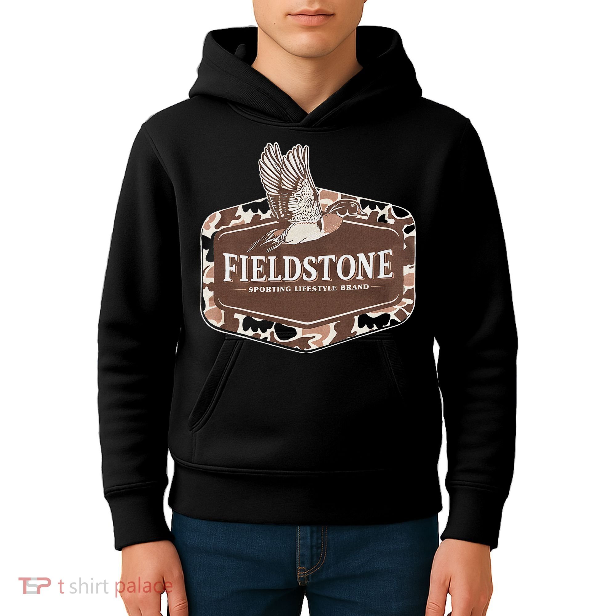 Fieldstone Camo Wood Duck Kids Hoodie