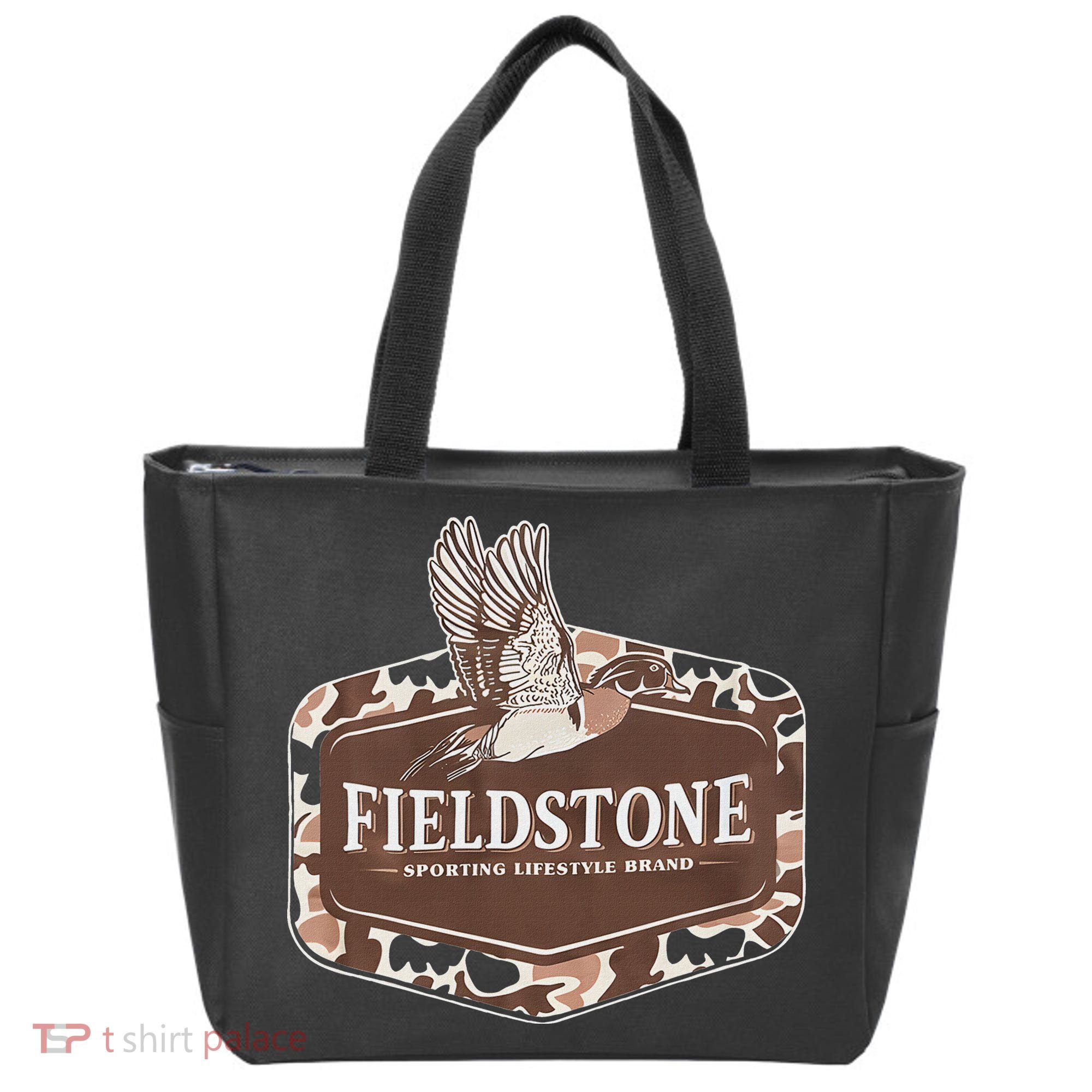 Fieldstone Camo Wood Duck Tote Bag