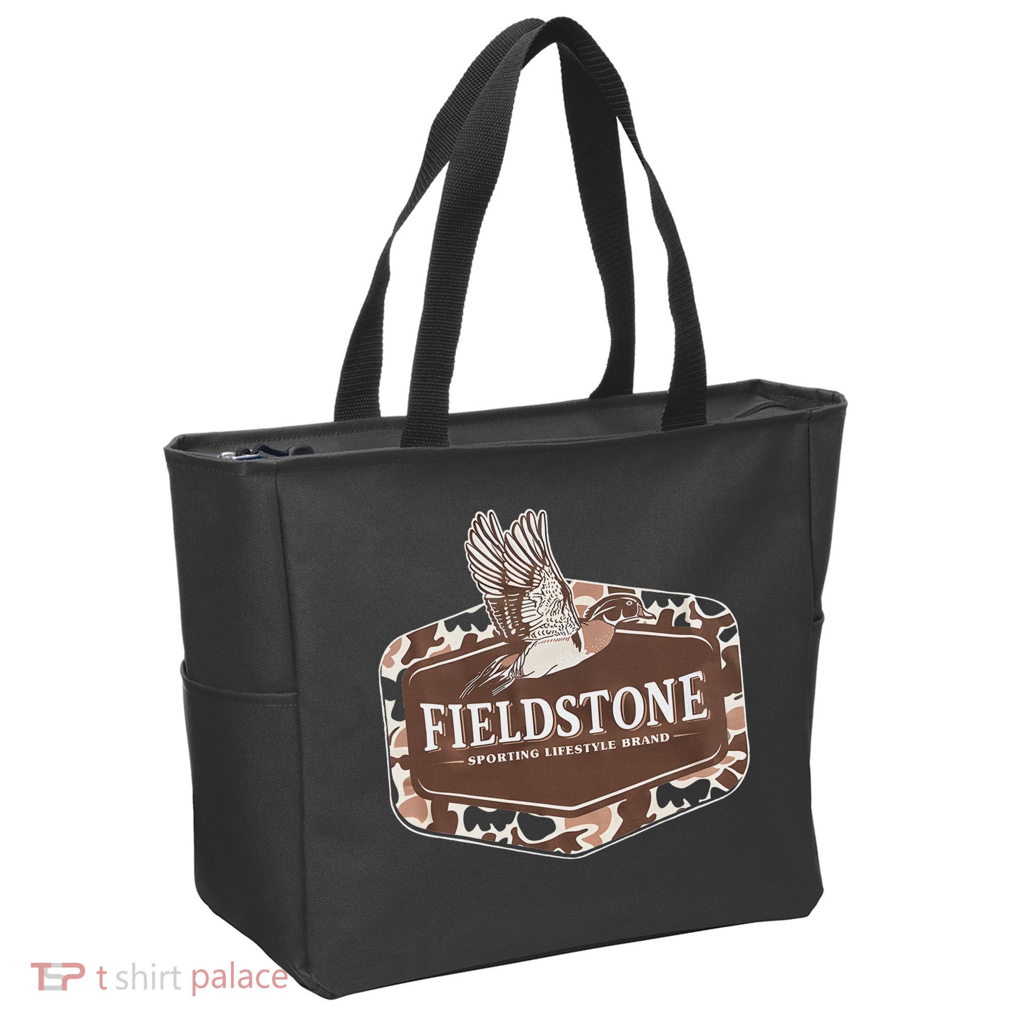 Fieldstone Camo Wood Duck Tote Bag
