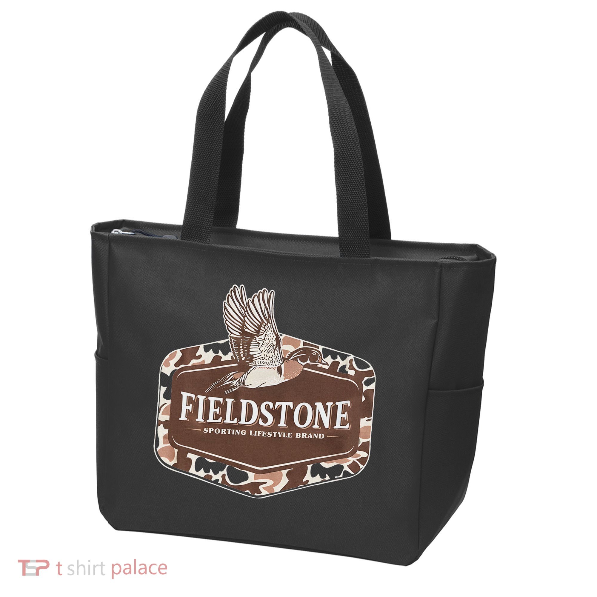 Fieldstone Camo Wood Duck Tote Bag