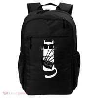 Funny Cat Wearing Sunglasses Playing Bagpipes Backpack thumb 0