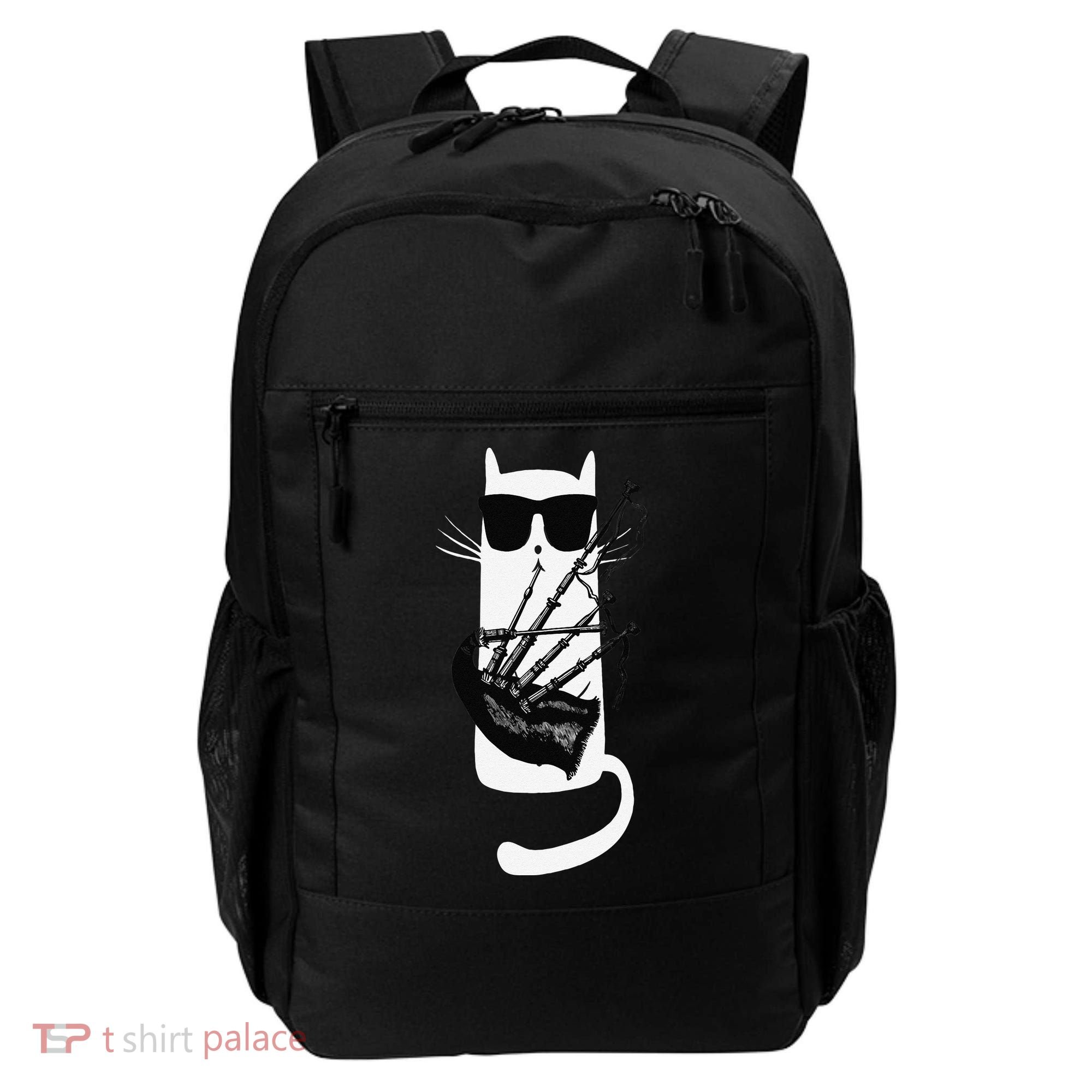 Funny Cat Wearing Sunglasses Playing Bagpipes Backpack