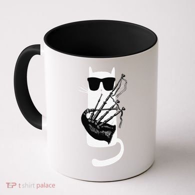 Funny Cat Wearing Sunglasses Playing Bagpipes Coffee Mug