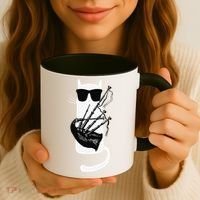 Funny Cat Wearing Sunglasses Playing Bagpipes Coffee Mug thumb 3