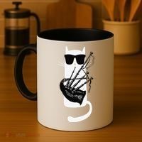 Funny Cat Wearing Sunglasses Playing Bagpipes Coffee Mug thumb 4