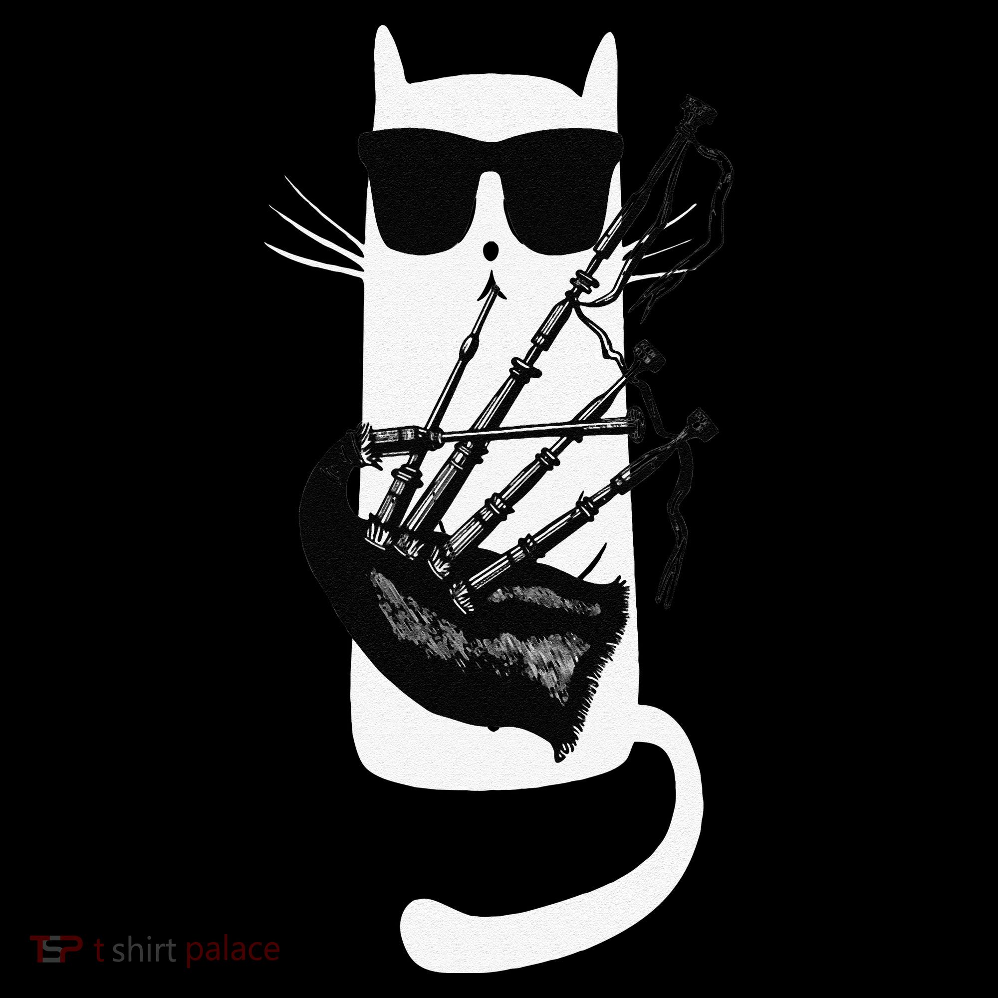 Funny Cat Wearing Sunglasses Playing Bagpipes Tank Top