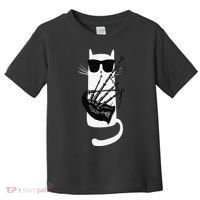Funny Cat Wearing Sunglasses Playing Bagpipes Toddler T-Shirt thumb 0