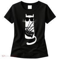 Funny Cat Wearing Sunglasses Playing Bagpipes Women's T-Shirt thumb 0