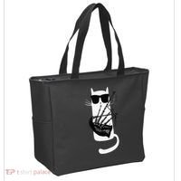 Funny Cat Wearing Sunglasses Playing Bagpipes Tote Bag thumb 2