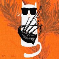Funny Cat Wearing Sunglasses Playing Bagpipes Kati Licensed 12" Camo Cuffed Beanie thumb 2