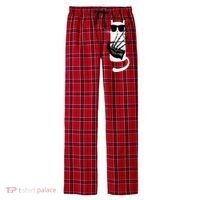 Funny Cat Wearing Sunglasses Playing Bagpipes Men's Flannel Plaid Pajama Pants thumb 0