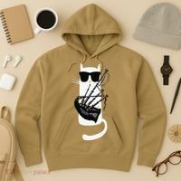 Funny Cat Wearing Sunglasses Playing Bagpipes Hoodie thumb 3