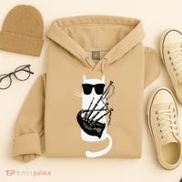 Funny Cat Wearing Sunglasses Playing Bagpipes Hoodie thumb 4