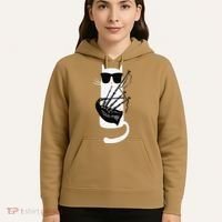 Funny Cat Wearing Sunglasses Playing Bagpipes Hoodie thumb 5