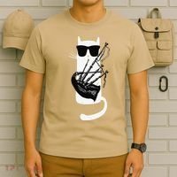 Funny Cat Wearing Sunglasses Playing Bagpipes T-Shirt thumb 6
