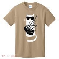 Funny Cat Wearing Sunglasses Playing Bagpipes Kids T-Shirt thumb 0
