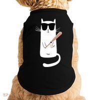 Funny Cat Wearing Sunglasses Playing Baseball Doggie Tank thumb 0