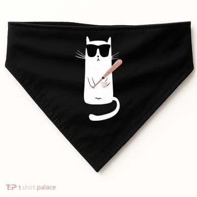 Funny Cat Wearing Sunglasses Playing Baseball USA-Made Doggie Bandana