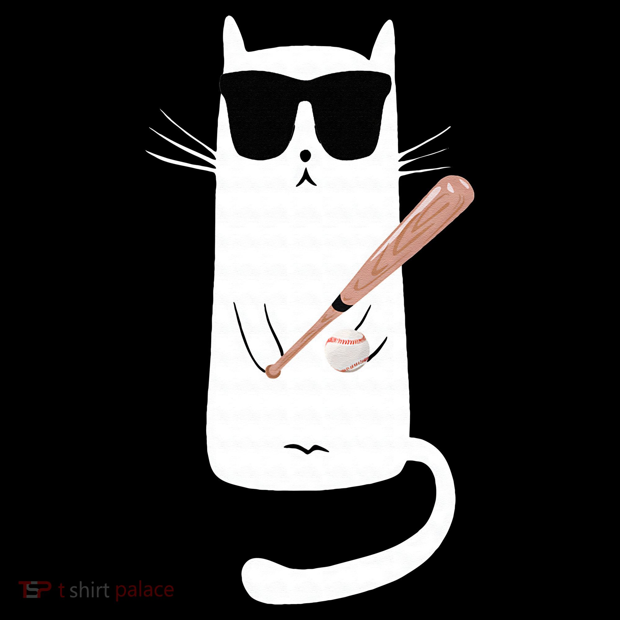 Funny Cat Wearing Sunglasses Playing Baseball Apron