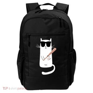 Funny Cat Wearing Sunglasses Playing Baseball Backpack