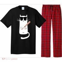 Funny Cat Wearing Sunglasses Playing Baseball Pajama Set thumb 0