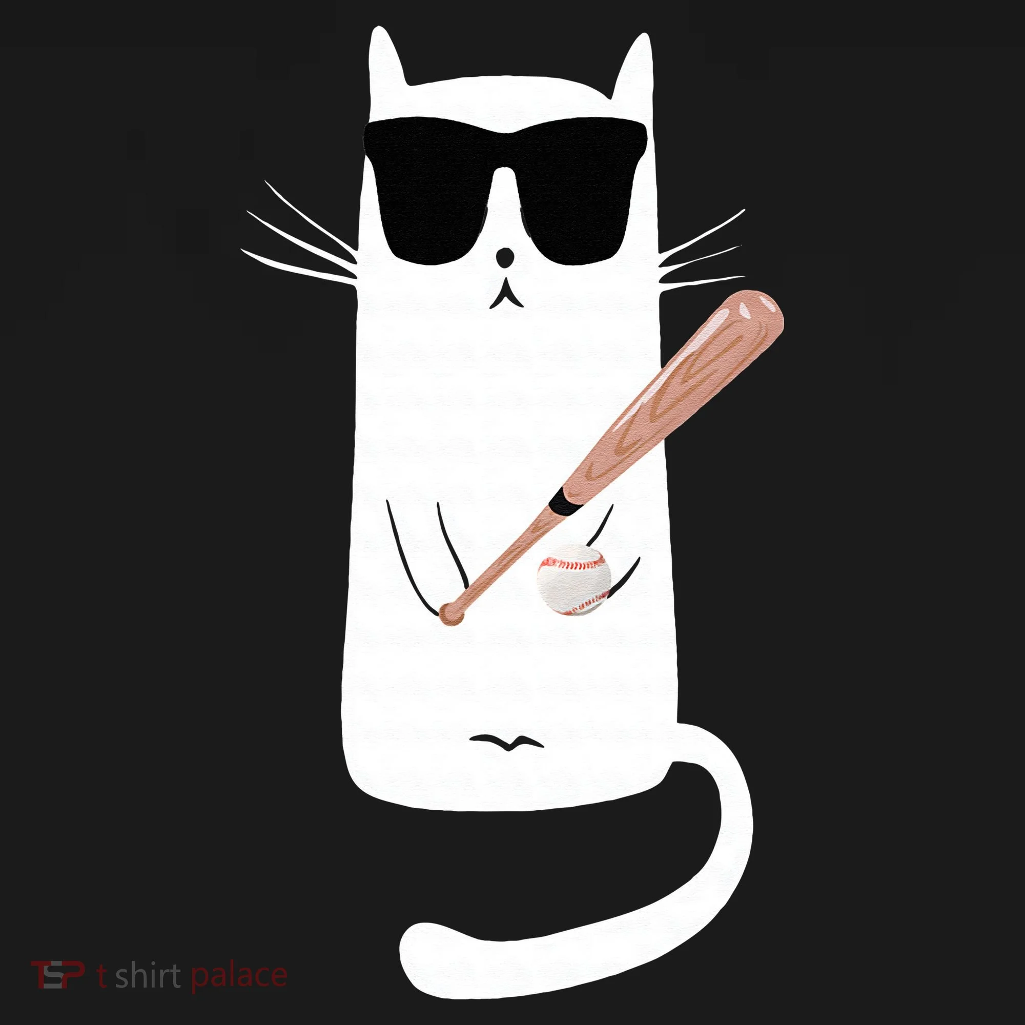 Funny Cat Wearing Sunglasses Playing Baseball Women's Hoodie