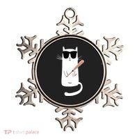 Funny Cat Wearing Sunglasses Playing Baseball Ornament thumb 0
