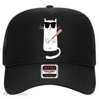 Funny Cat Wearing Sunglasses Playing Baseball Hat thumb 0