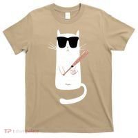 Funny Cat Wearing Sunglasses Playing Baseball T-Shirt thumb 0