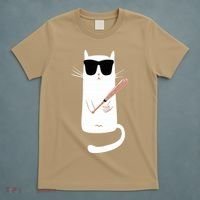 Funny Cat Wearing Sunglasses Playing Baseball T-Shirt thumb 5