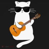 Funny Cat Wearing Sunglasses Playing Electric Guitar Doggie Tank thumb 4