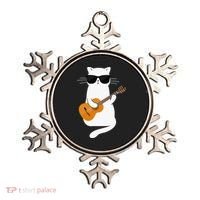 Funny Cat Wearing Sunglasses Playing Electric Guitar Ornament thumb 0