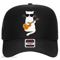 Funny Cat Wearing Sunglasses Playing Electric Guitar Hat thumb 0