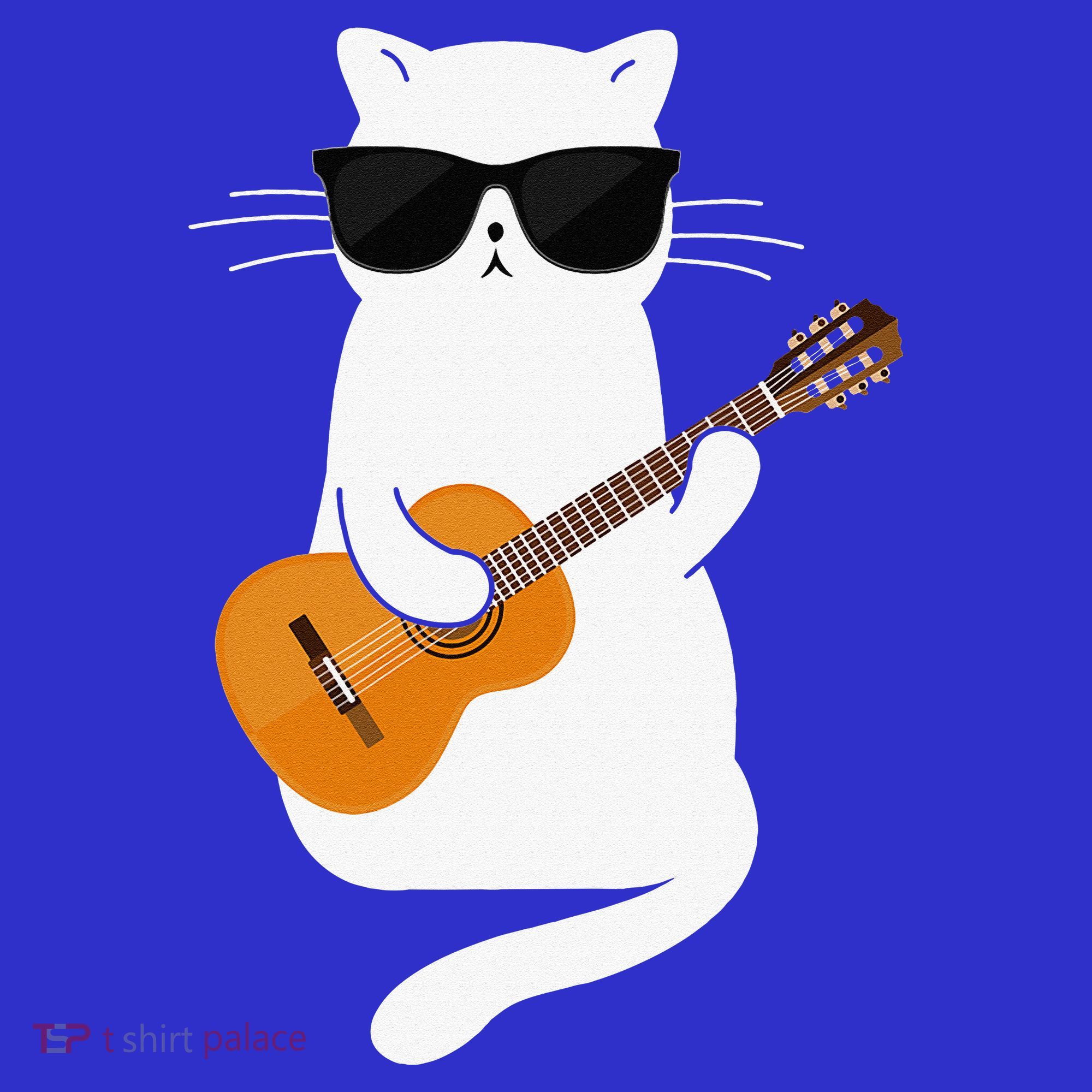 Funny Cat Wearing Sunglasses Playing Electric Guitar Baby Bodysuit