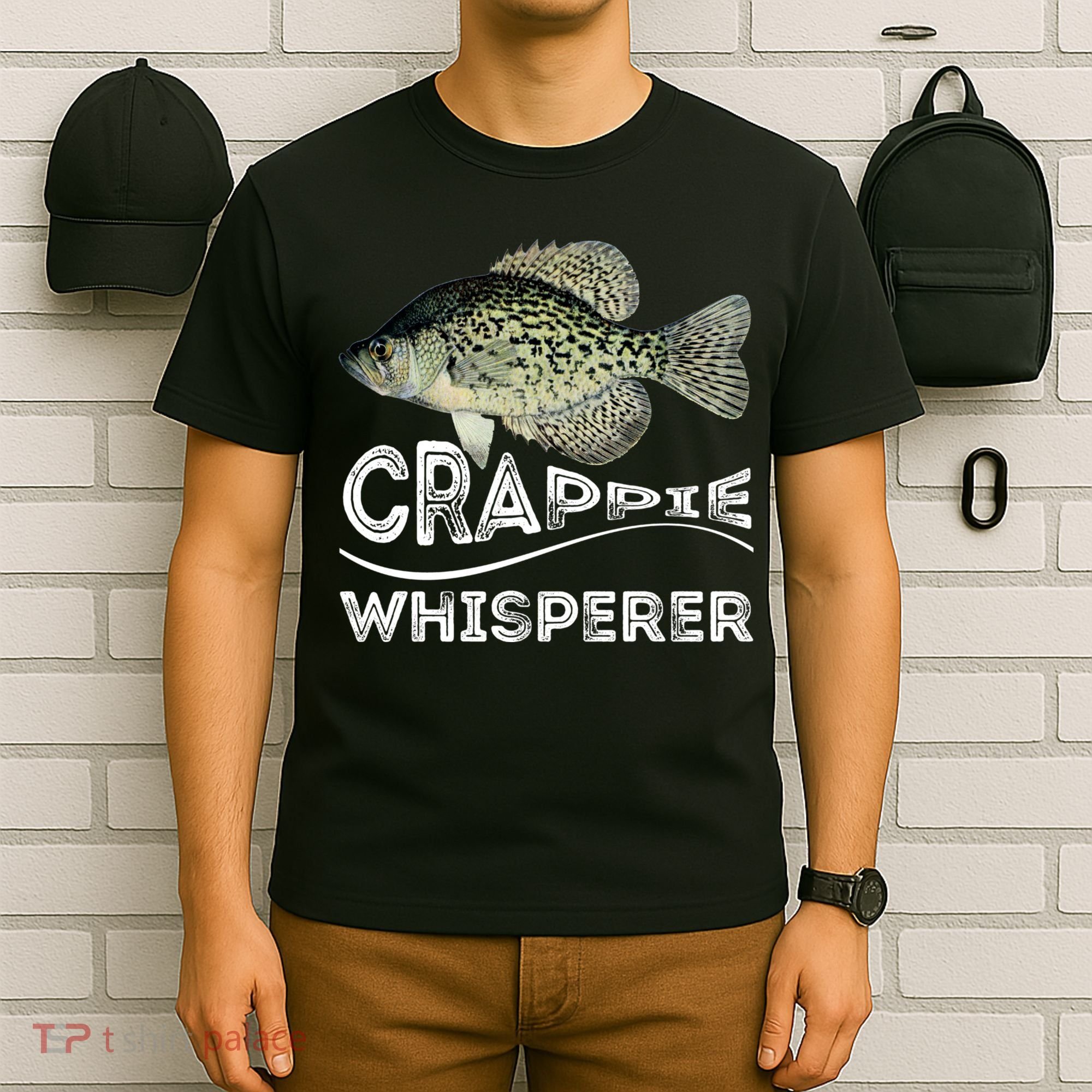Funny Crappie Whisperer Fishing Black Crappie Lake Fish Gift T-Shirt
