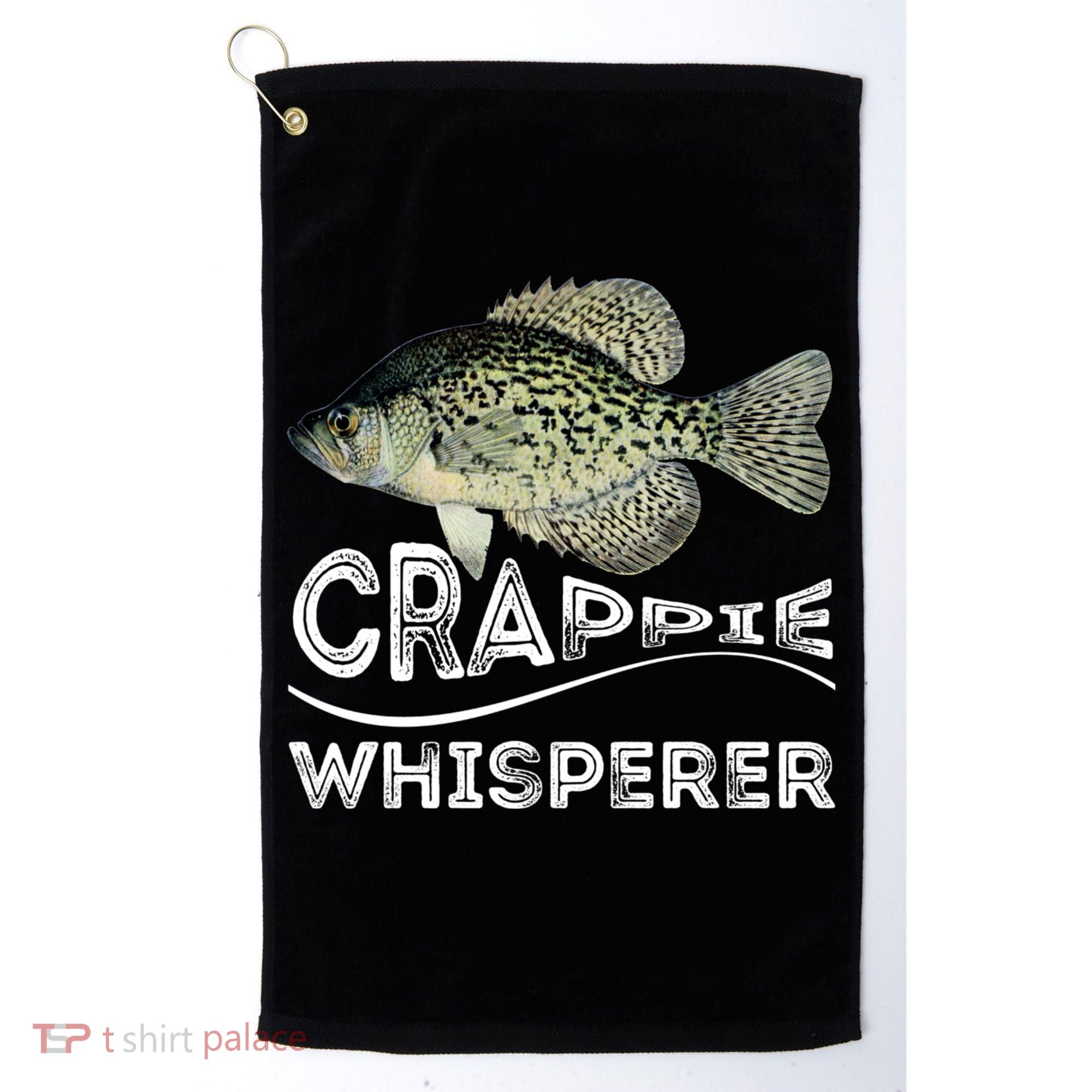 Funny Crappie Whisperer Fishing Black Crappie Lake Fish Gift Golf Towel