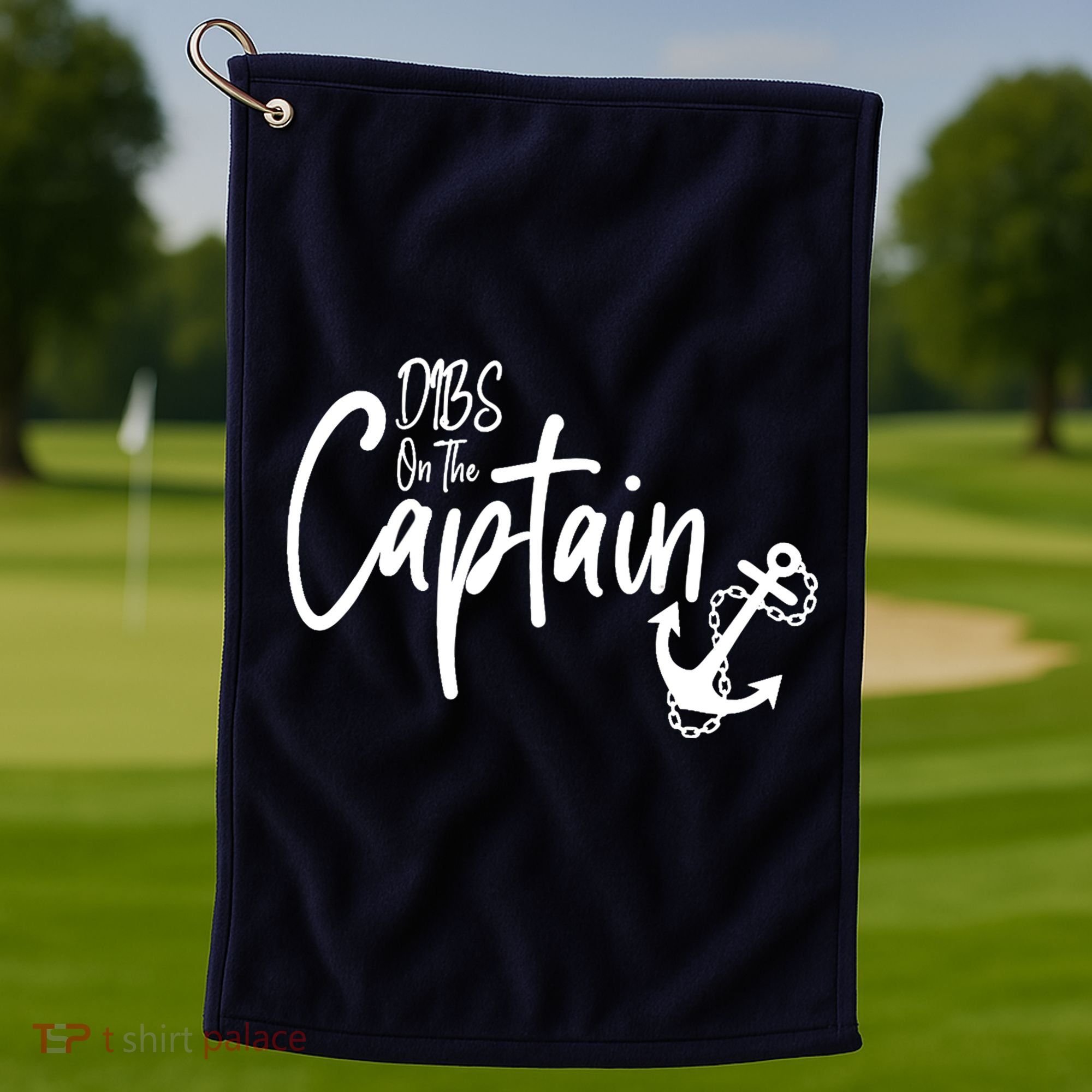 Funny Captain Wife Dibs on the Captain Golf Towel