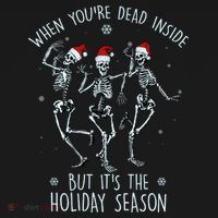 Funny Christmasween When You're Dead Inside But It's The Holiday Season Skeletons Toddler Hoodie thumb 2