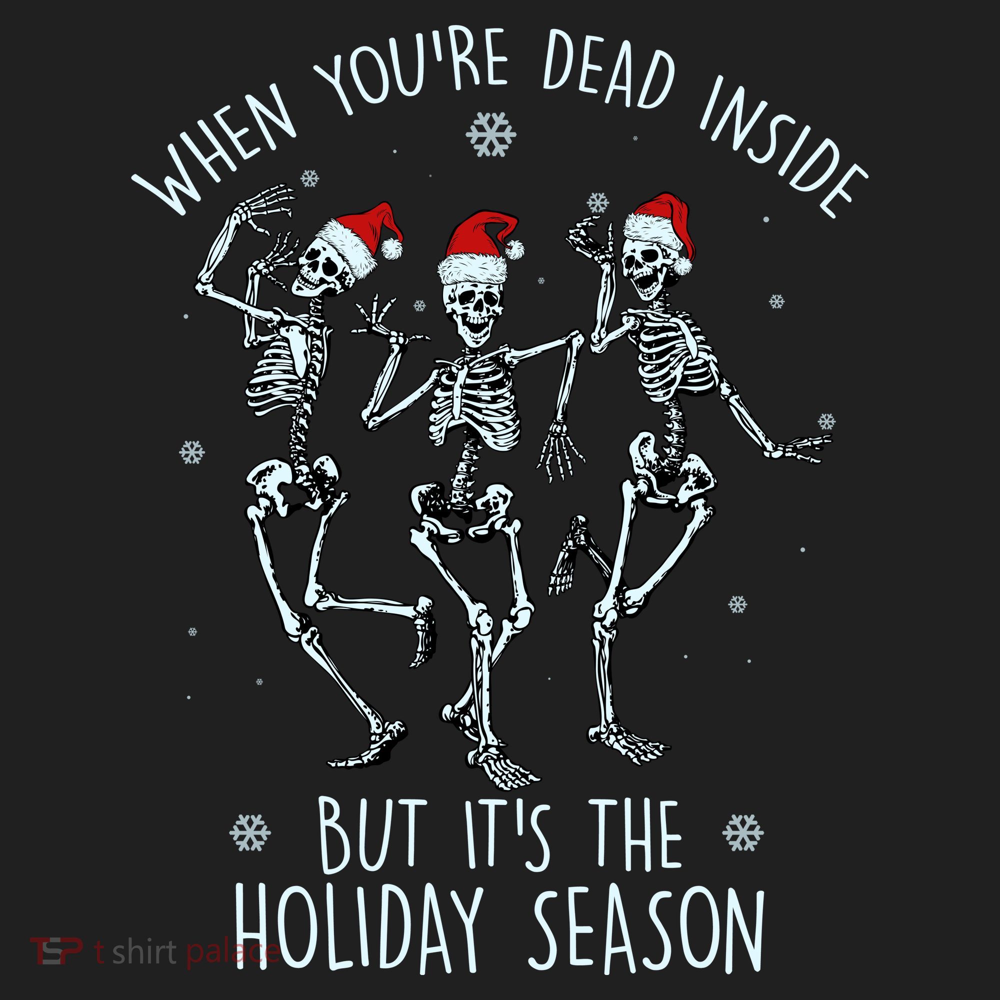 Funny Christmasween When You're Dead Inside But It's The Holiday Season Skeletons Golf Towel