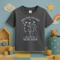 Funny Christmasween When You're Dead Inside But It's The Holiday Season Skeletons Toddler T-Shirt thumb 3
