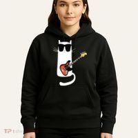 Funny Cat Wearing Sunglasses Playing Bass Guitar Hoodie thumb 5
